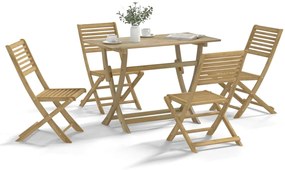 Conjunto de jantar p/ jardim 5 pcs madeira de acácia maciça