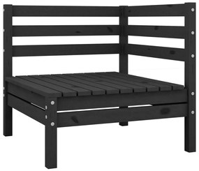 9 pcs conjunto lounge de jardim pinho maciço preto