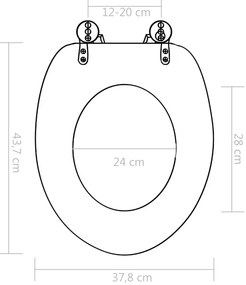 Assentos sanita 2 pcs c/ tampas fecho suave MDF design seixos