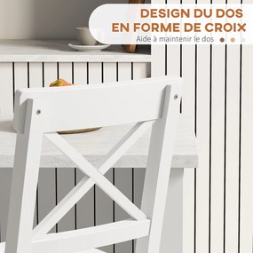 Conjunto de 2 cadeiras altas bar (MESA NÃO INCLUIDA), cadeiras de bar em estilo rústico-chique, em madeira, com 60 cm de altura e apoio para os pés, b