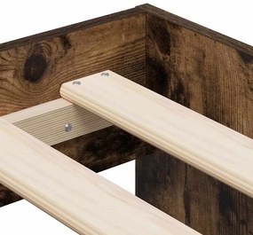 Estrutura de Cama de Armazenamento Carvalho Fumado 90x190 cm