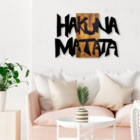 Acessório Decorativo de Parede Hakuna Matata 5 – Preto e Nogueira Clar