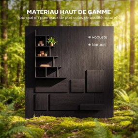 Estante-biblioteca  102 x 30 x 160 cm divisória de espaço em estilo industrial, em forma de escada, com 5 prateleiras, cor preta