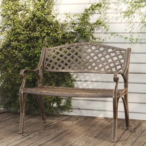 Banco de jardim 102 cm alumínio fundido bronze