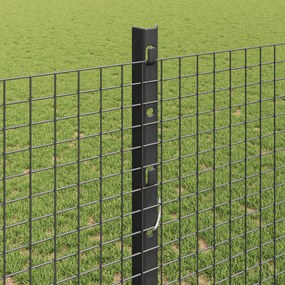 Cerca de Arame Soldado com 10 Postes U Cinza 1.2x10 m Aço