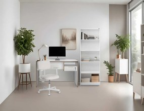 Secretária "Simple" com Gaveta - 120 x 75 x 60 cm - Branco e Carvalho