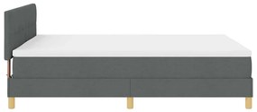 Cama Box com Colchão &amp; LED Cinza Escuro 160x200 cm Tecido