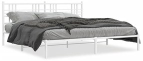 vidaXL Estrutura de cama com cabeceira 180x200 cm metal branco