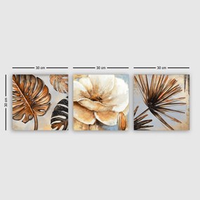Pintura Decorativa em Tela P6619748771 – Multicolor – 30 x 90 cm (3 Pe