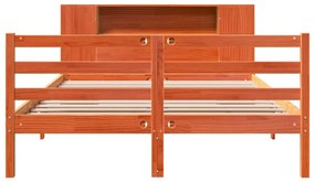 Cama com estante sem colchão 140x190 cm pinho maciço