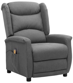 vidaXL Poltrona de massagens tecido cinzento-claro