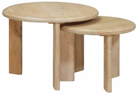 vidaXL Mesas de Café Empilháveis 2 pcs Preto Madeira de manga maciça