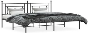 Estrutura de cama com cabeceira 200x200 cm metal preto
