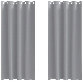 Cortinas 2 pcs Cinzento-claro 260 x 140 cm Poliéster