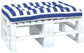 Almofadão para sofá de paletes 120x80x12 cm tecido azul/branco