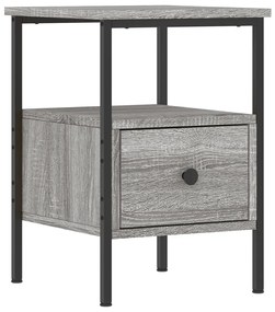 Mesas de cabeceira 2pcs derivados de madeira sonoma cinza