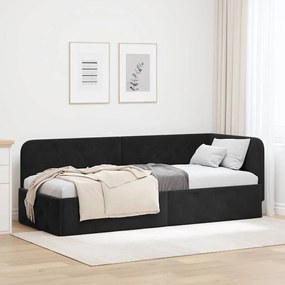 vidaXL Estrutura de Cama de Canto Preto 80 x 200 cm Veludo