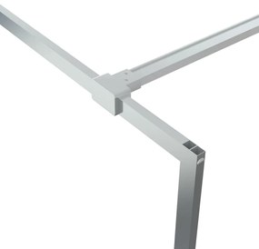 Divisória de chuveiro 140x195cm vidro transparente ESG prateado