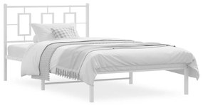 Estrutura de cama em metal com cabeceira 107x203 cm branco