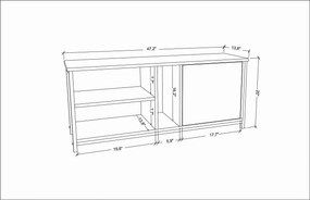 Móvel TV Neola – Dourado e Branco – 120 cm x 35,3 cm x 50,8 cm