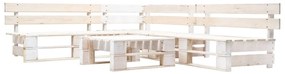 Sofás de paletes para jardim 4 pcs madeira branco