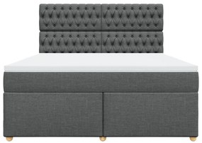 Cama com molas/colchão 180x200 cm tecido cinzento-escuro
