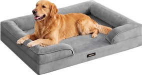 Cama ortopédica para cães 112 x 81 x 17 cm, com capa removível cinzento