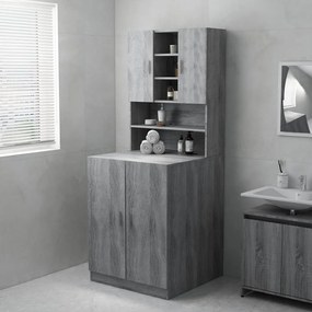 vidaXL Armário máquina de lavar roupa 71x71,5x91,5 cm sonoma cinza