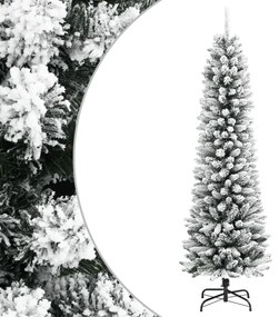 Árvore de Natal artificial fina com neve PVC e PE 240 cm