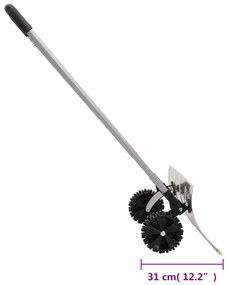 Pá de neve com pega extensível lâmina 61 cm aço prateado