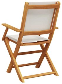 Cadeiras jardim 2 pcs madeira acácia maciça/tecido branco nata