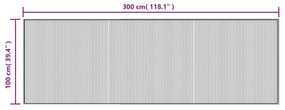 Tapete retangular 100x300 cm bambu cinzento