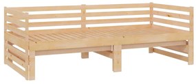 Sofá-cama de puxar 2x(90x200) cm pinho maciço