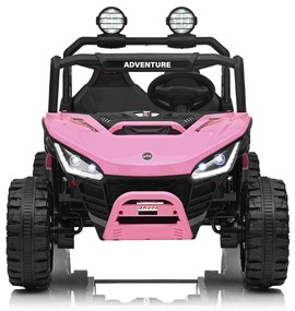 Jipe elétrico para crianças T-REX Ride 4x4, 2 Lugares, 24V, leitor MP3, bateria de lítio, Rodas EVA, controlo remoto, luzes LED Rosa