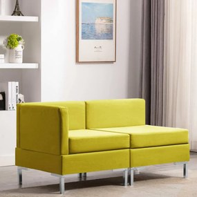 vidaXL 2 pcs conjunto de sofás tecido amarelo