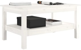 Mesa de centro 80x50x40 cm madeira de pinho maciça branco