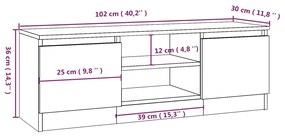 Móvel de TV com porta 102x30x36 cm carvalho castanho