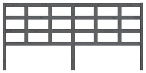Cabeceira de cama 125,5x4x100 cm pinho maciço cinzento