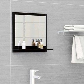vidaXL Espelho de casa de banho 40x10,5x37cm contrap. preto brilhante
