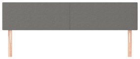 Cabeceira de cama 2 pcs tecido 100x5x78/88 cm cinzento-escuro