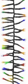 Cordão de luzes agrupadas 1000 luzes LED 11 m PVC multicolorido