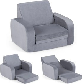 Sofá-cama 3 em 1 dobrável para crianças 50 x 43 x 37,5 cm, com veludo macio e capa elástica lavável na máquina, para sala de jogos ou quarto de bebé,