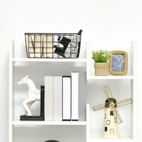 HOMCOM Estante para Livros de 6 Níveis Estante com 11 Compartimentos Abertos para Sala de Estar Escritório Estúdio Anti-Tombo Carga Máxima 100kg 61x21,6x162,6cm Branco