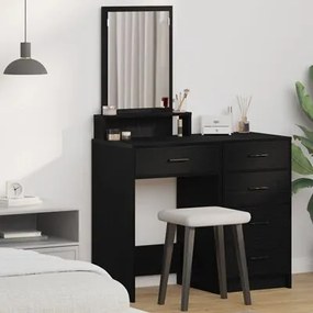 Mesa de maquilhagem vidaXL com gavetas em Preto Carvalho 50x41x140 cm