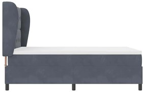 Cama Box com colchão cinza escuro 160x200 cm em veludo