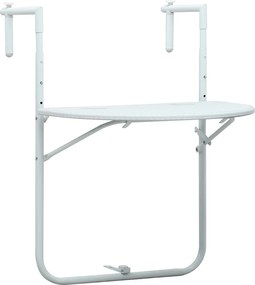vidaXL Mesa varanda pendurar 60x64x83,5cm plástico aspeto vime branco