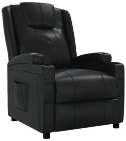 Cadeira reclinável couro artificial preto