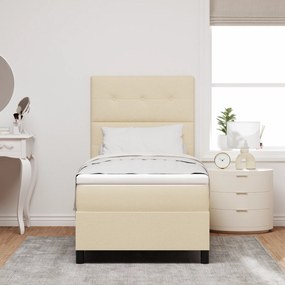 Cama Box Spring Creme com Colchão 80x200 cm Tecido
