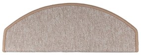 Tapetes de escada 15 pcs 65x24x4 cm castanho claro