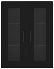 Móveis de parede 2 pcs derivados de madeira preto